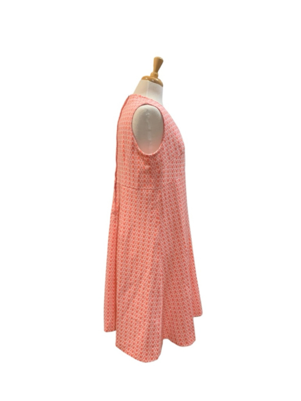 Vntg 60’s Women's Volup homemade Coral White Polka Dot dress - Picture 3 of 6